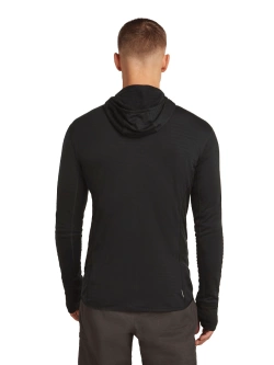 Bluza termoaktywna z kapturem Icebreaker Merino Blend 300 RealFleece Descender LS Zip Hoodie szara
