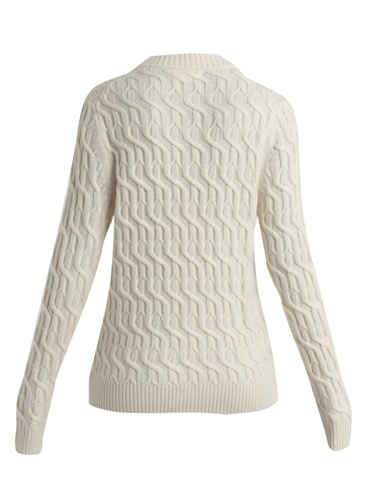 Sweter termoaktywny damski z okrągłym dekoltem Icebreaker Cable Knit kremowy