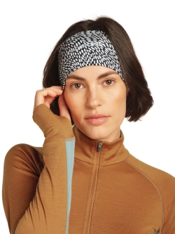 Opaska Icebreaker Merino 200 Oasis Headband Flock Forms AOP granatowo-biała