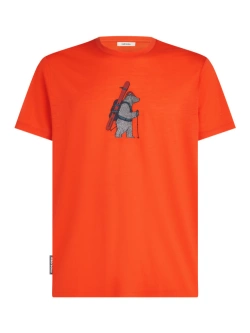 Koszulka termiczna z krótkim rękawem Icebreaker Merino 150 Tech Lite SS Tee Bear Tour czerwona
