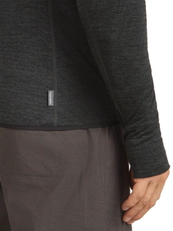 Bluza termoaktywna z zamkiem 1/2 Icebreaker Merino Blend 200 RealFleece Descender LS Half Zip ciemnoszara