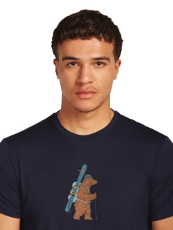 Koszulka termiczna z krótkim rękawem Icebreaker Merino 150 Tech Lite SS Tee Bear Tour granatowa