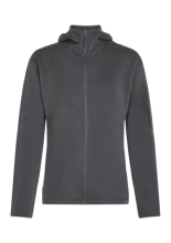 Bluza termoaktywna damska z kapturem Icebreaker Merino 360 RealFleece Elemental LS Zip Hoodie szara