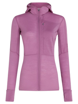 Bluza damska z zamkiem i kapturem Icebreaker 200 Realfleece Descender fioletowa