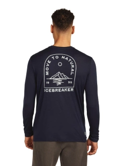 Koszulka termoaktywna z długim rękawem Icebreaker Merino 150 Tech Lite LS Tee Road To Cook granatowa