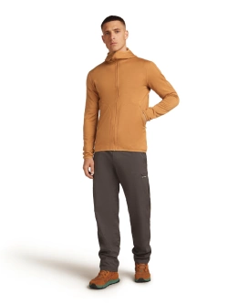 Bluza termoaktywna zapinana na zamek Icebreaker 560 Realfleece Elemental z kapturem jasnopomarańczowa