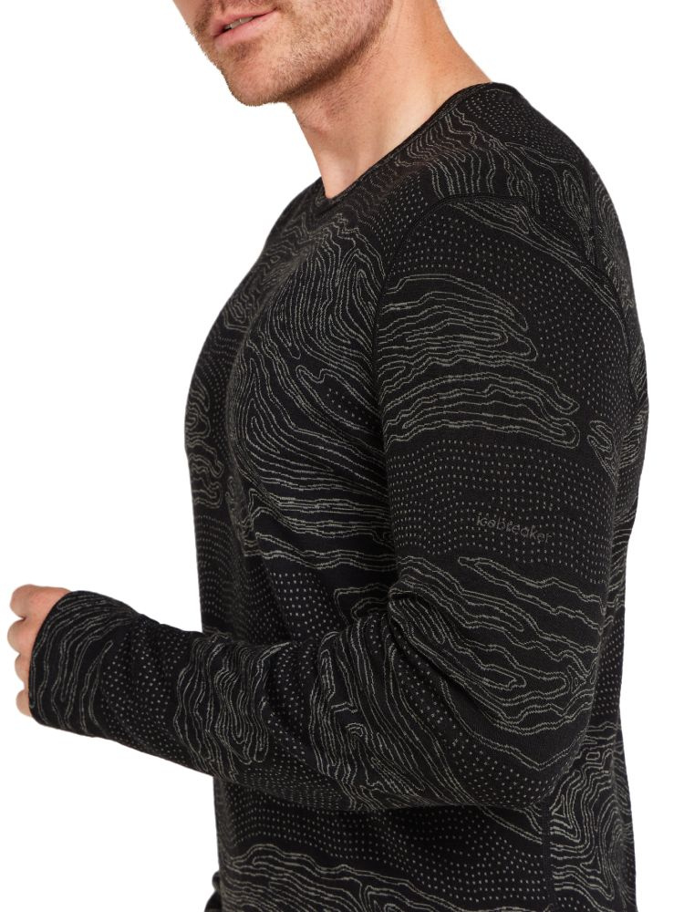 Koszulka termiczna z długim rękawem Icebreaker Merino 260 Vertex Snow Guide niebieska