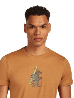 Koszulka termiczna z krótkim rękawem Icebreaker Merino 150 Tech Lite SS Tee Bear Tour musztardowa