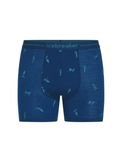Bokserki termoaktywne Icebreaker Merino 150 Anatomica Boxers Snow Day granatowe