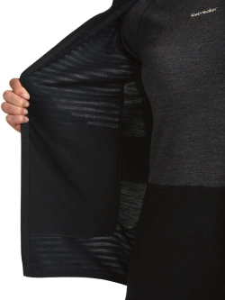 Bluza termoaktywna damska z zamkiem Icebreaker Merino Blend 300 RealFleece Descender LS Zip czarna
