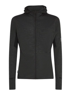 Bluza termoaktywna z kapturem Icebreaker Merino Blend 200 RealFleece Descender LS Zip Hoodie szara