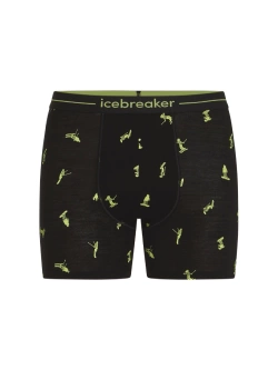 Bokserki termoaktywne Icebreaker Merino 150 Anatomica Boxers Snow Day czarno-żółte