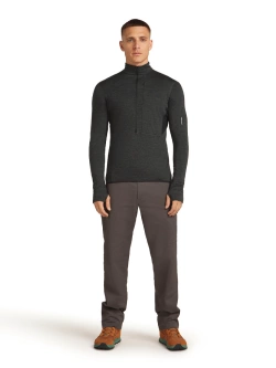 Bluza termoaktywna z zamkiem 1/2 Icebreaker Merino Blend 200 RealFleece Descender LS Half Zip ciemnoszara