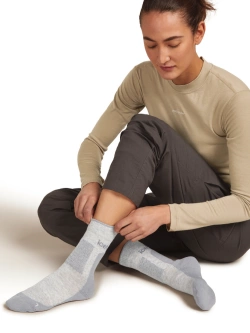 Skarpety termoaktywne damskie Icebreaker Merino Hike+ Medium Crew szare