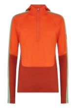 Koszulka termiczna z kapturem Icebreaker Merino 200 Oasis+ LS Half Zip Hoodie pomarańczowo-czerwono-zielona