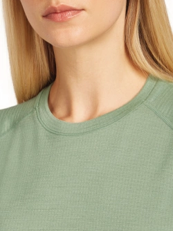 Koszulka termoaktywna damska z krótkim rękawem Icebreaker Merino 200 Waffle Elevation SS Tee jasnozielona