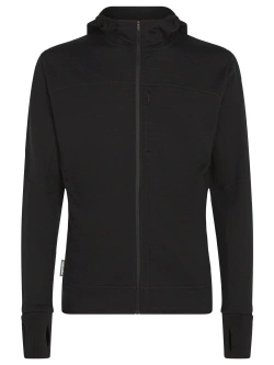 Bluza termoaktywna z kapturem Icebreaker Merino Blend 300 RealFleece Descender LS Zip Hoodie szara