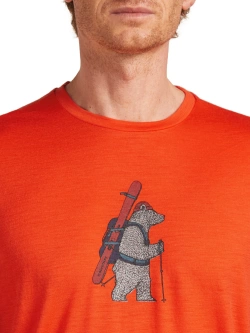 Koszulka termiczna z krótkim rękawem Icebreaker Merino 150 Tech Lite SS Tee Bear Tour czerwona