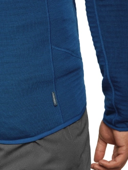 Kurtka termoaktywna Icebreaker Merino Blend 400 RealFleece Descender LS Zip ciemnoniebieska