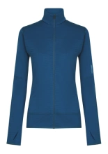 Bluza termoaktywna damska z zamkiem Icebreaker Merino Blend 300 RealFleece Descender LS Zip ciemnoniebieska