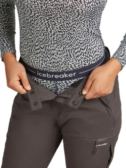 Legginsy termoaktywne damskie Icebreaker Merino 200 Oasis Flock Forms AOP granatowo-białe