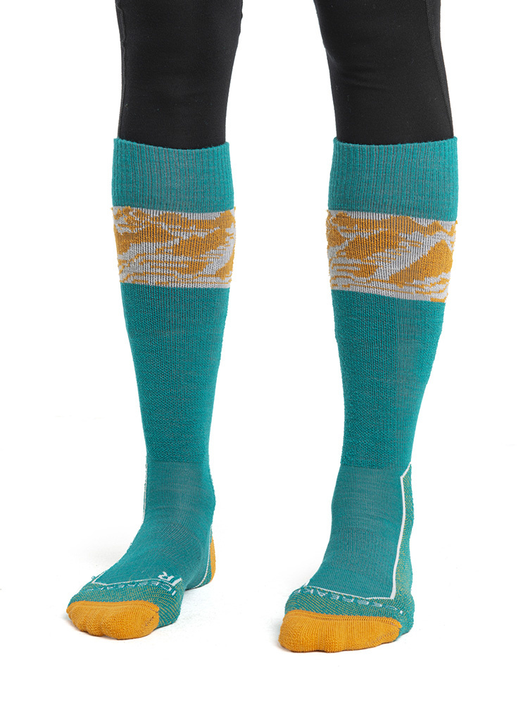 Skarpety narciarskie damskie Icebreaker Ski+ Light OTC Alps 3D zielone