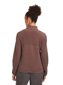 Bluza termoaktywna damska z zamkiem Icebreaker Merino Blend 800 RealFleece Classic Pile LS Zip brązowa