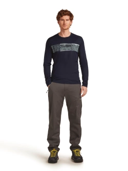 Koszulka termoaktywna z długim rękawem Icebreaker Merino 200 Oasis LS Crewe Elevation Line granatowa
