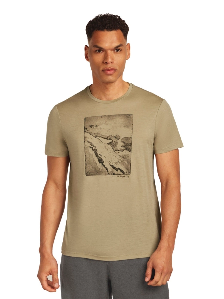 Koszulka termoaktywna z krótkim rękawem Icebreaker Merino 150 Tech Lite SS Tee Summit beżowa