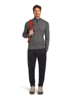 Dzianinowa koszulka termoaktywna z półzamkiem Icebreaker Merino Blend 260 Waffle Knit Wander LS Half Zip z długim rękawem szara