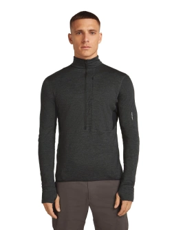 Bluza termoaktywna z zamkiem 1/2 Icebreaker Merino Blend 200 RealFleece Descender LS Half Zip ciemnoszara