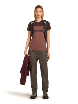 Koszulka termoaktywna damska Icebreaker 125 Cool-Lite Sphere III SS Tee Colour Block bordowa