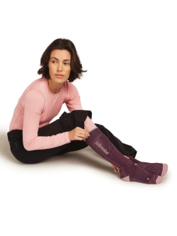 Skarpety damskie Icebreaker Merino Blend Ski+ Light OTC Mountain Contour bordowo-różowe