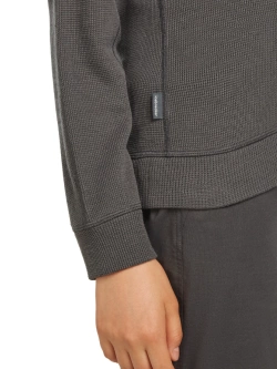 Dzianinowa koszulka termoaktywna damska Icebreaker Merino Blend 260 Waffle Knit Wander LS Half Zip z długim rękawem szara