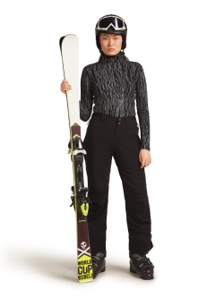 Koszulka termoaktywna damska z zamkiem 1/2 Icebreaker Merino 260 Tech Vertex LS Half Zip Delta Lines AOP czarno-szara