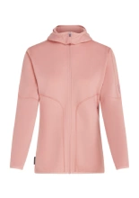 Bluza termoaktywna damska zapinana na zamek Icebreaker 560 Realfleece Elemental z kapturem jasnoróżowa