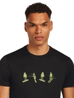 Koszulka termoaktywna z krótkim rękawem Icebreaker Merino 150 Tech Lite SS Tee Snow Day czarna