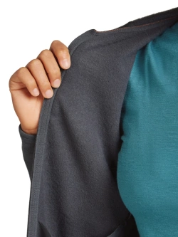 Bluza termoaktywna damska z kapturem Icebreaker Merino 360 RealFleece Elemental LS Zip Hoodie szara