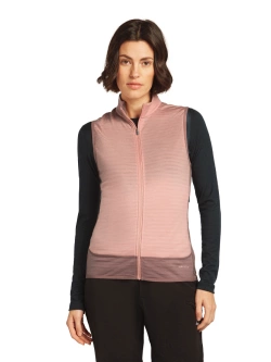 Kamizelka termoaktywna damska Icebreaker Merino Blend 300 RealFleece Descender Vest różowa