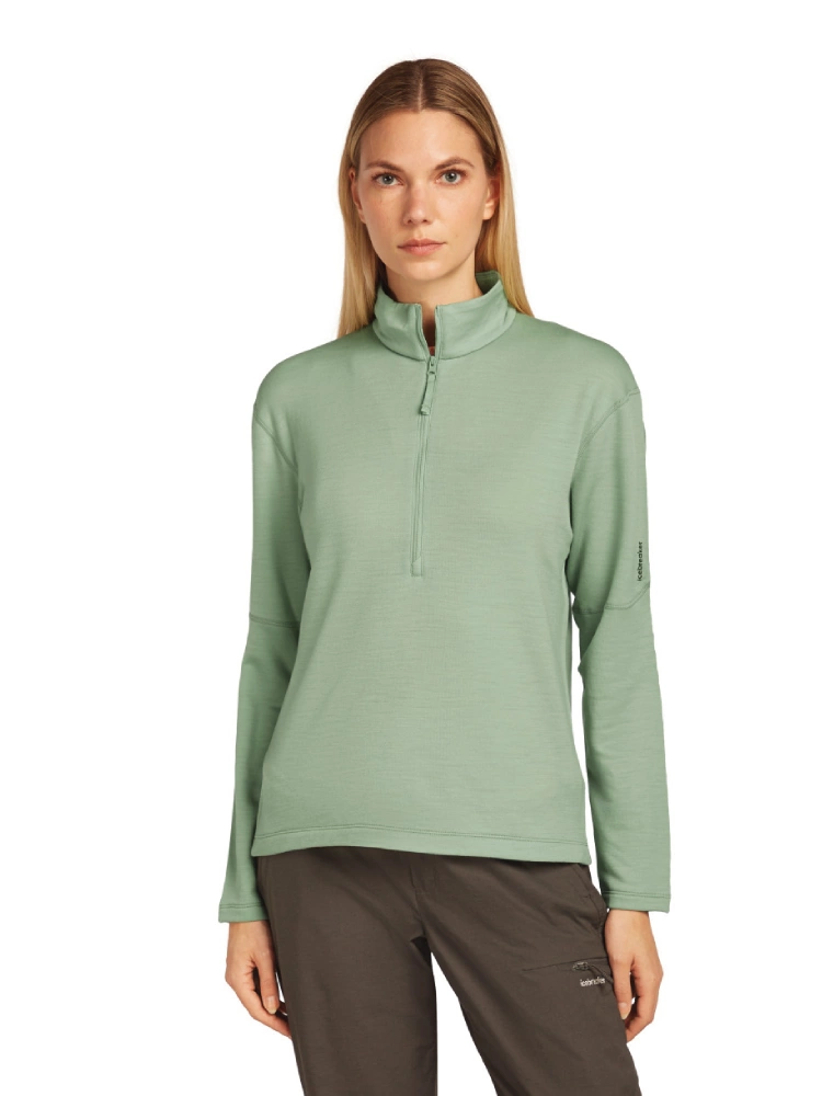 Bluza termoaktywna damska z zamkiem do połowy Icebreaker 360 RealFleece Elemental jasnozielona