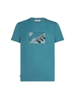 Koszulka termoaktywna z krótkim rękawem Icebreaker Merino 150 Tech Lite SS Tee In The Wild niebieska