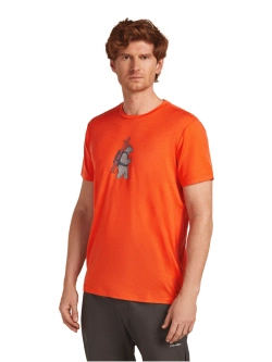 Koszulka termiczna z krótkim rękawem Icebreaker Merino 150 Tech Lite SS Tee Bear Tour czerwona