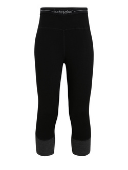 Legginsy damskie Icebreaker Merino 260 ZoneKnit czarno-szare
