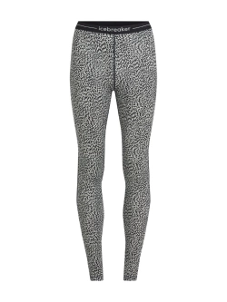 Legginsy termoaktywne damskie Icebreaker Merino 200 Oasis Flock Forms AOP granatowo-białe