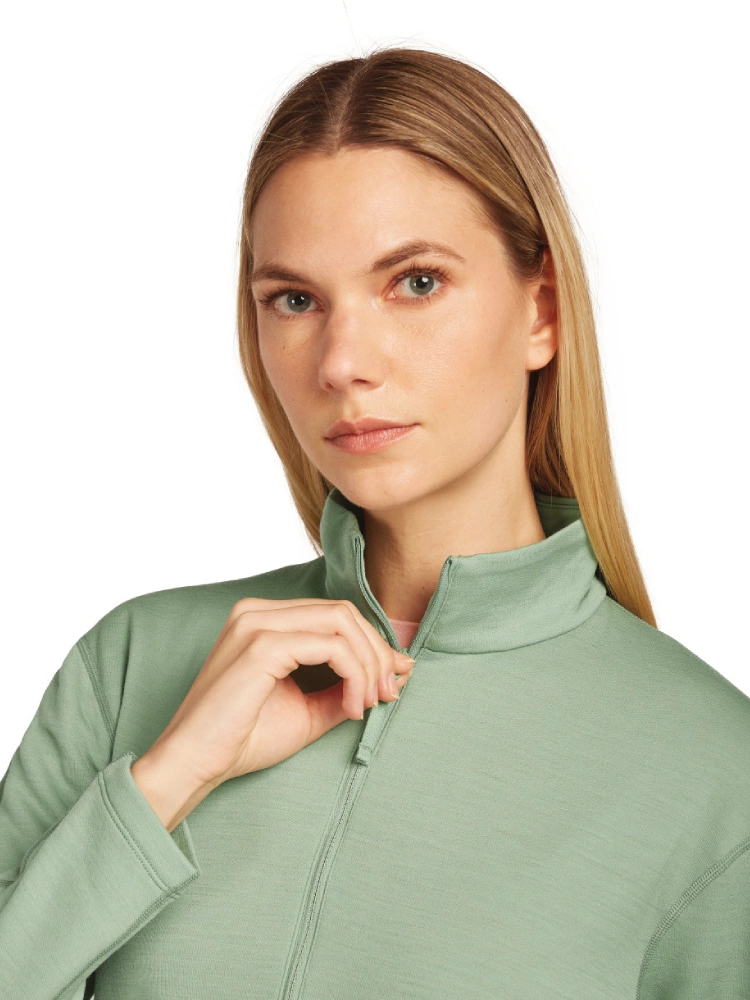 Bluza termoaktywna damska z zamkiem do połowy Icebreaker 360 RealFleece Elemental jasnozielona