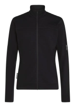 Bluza termoaktywna z zamkiem Icebreaker Merino Blend 300 RealFleece Descender LS Zip czarna