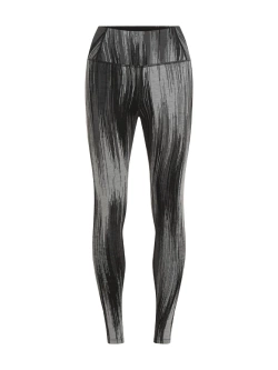 Legginsy termoaktywne damskie Icebreaker Merino 260 Tech Vertex High Rise Peak AOP czarno-szare