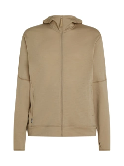 Bluza termoaktywna z zamkiem i kapturem Icebreaker 360 RealFleece Elemental beżowa