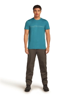 Koszulka termoaktywna z krótkim rękawem Icebreaker Merino 150 Tech Lite SS Tee Mountain Pulse niebieska