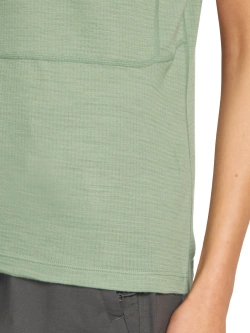 Koszulka termoaktywna damska z krótkim rękawem Icebreaker Merino 200 Waffle Elevation SS Tee jasnozielona